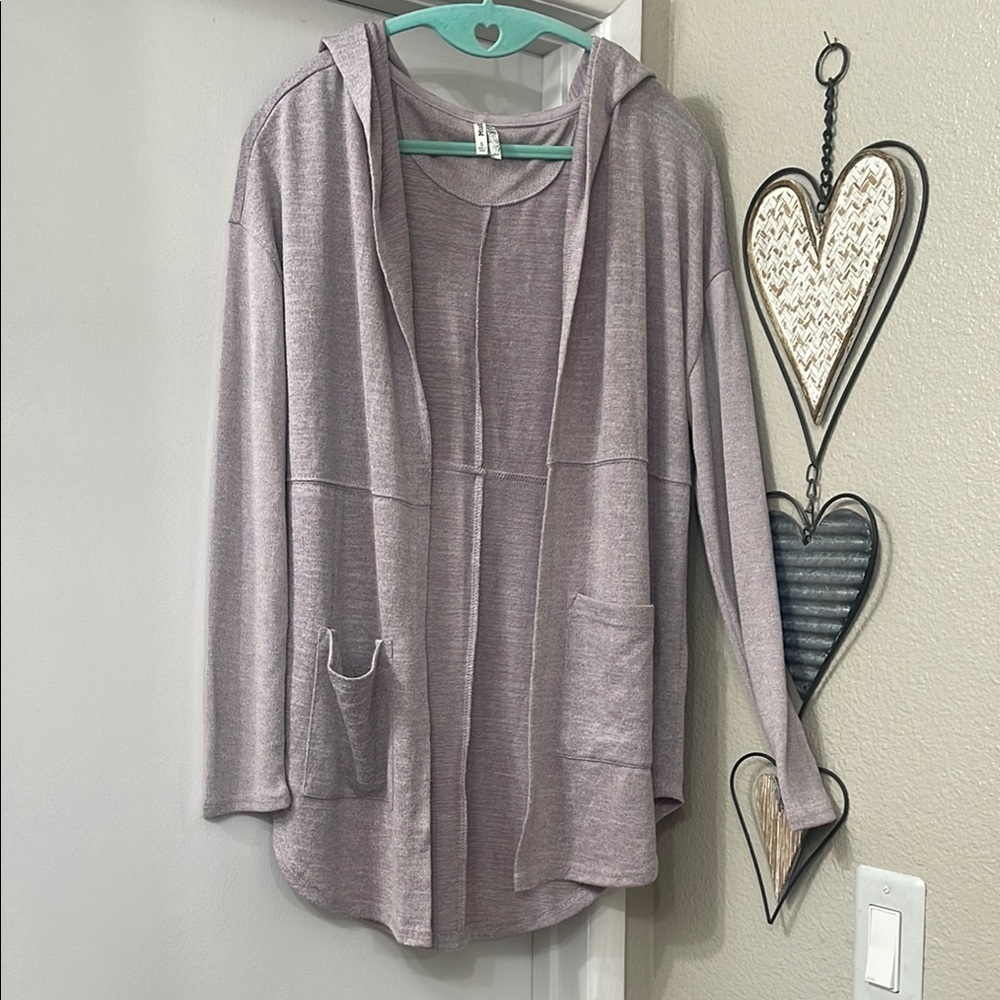 Mudd Lavender Cardigan Sweater Soft Knit Relaxed Fit